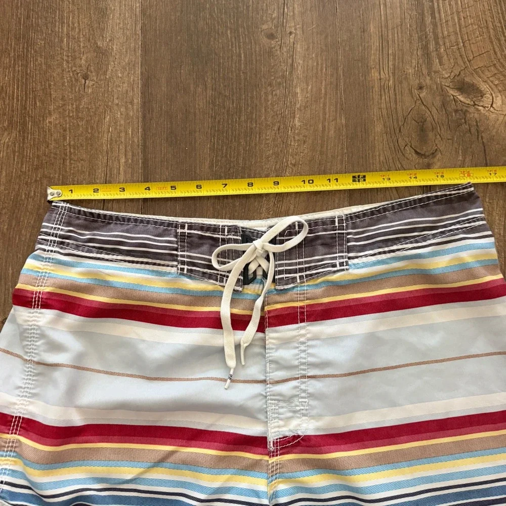 Billabong Board Shorts Mens Size 33 Multi-Color Striped Surf Swim Trunks Y2K
